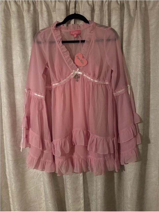 Sugar Thrillz Dresses & Skirts - Sugar Thrillz Pink Ruffle Real Divinity Mini Dress